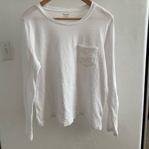 Madewell Basic White Long Sleeve w/ Pocket